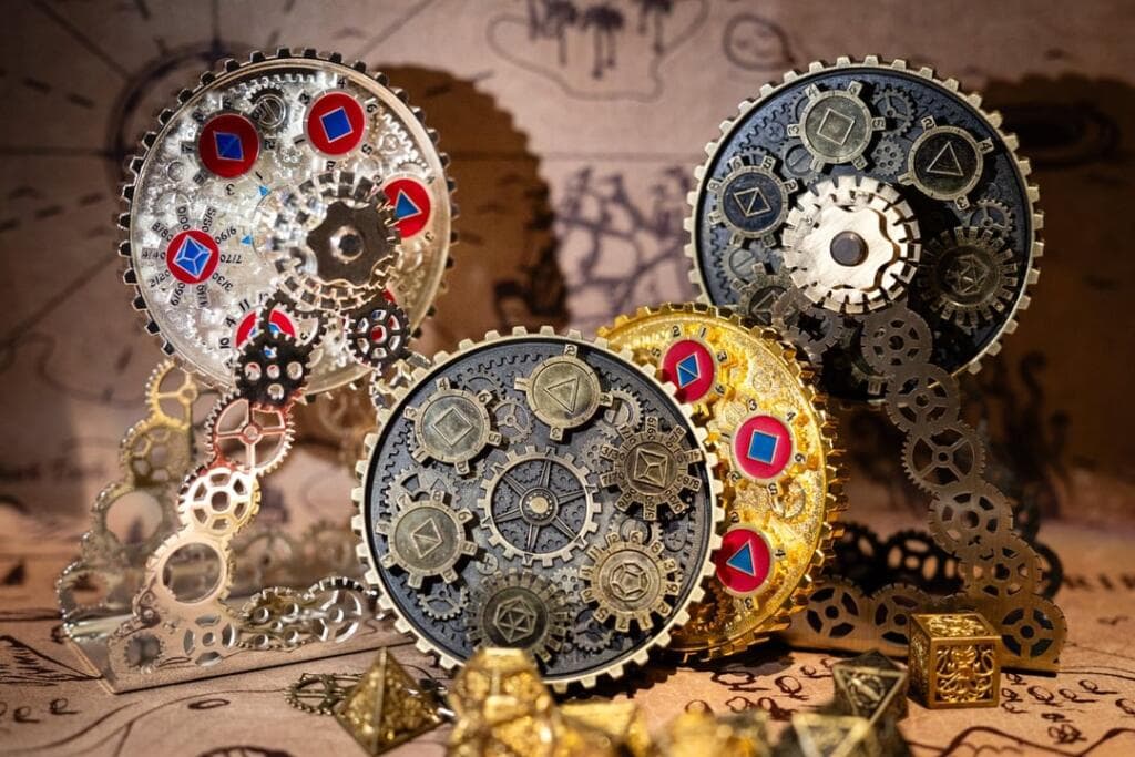 Chrono Gear Dice Wheel: Solid Metal 6-in-1 RPG Dice Giveaway!